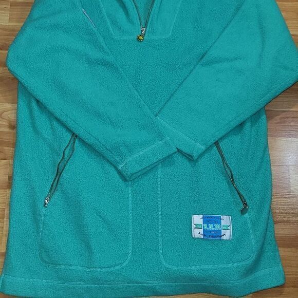 90s Vintage BUM Equipment Pullover Fleece Hoodie size Large - Picture 6 of 8